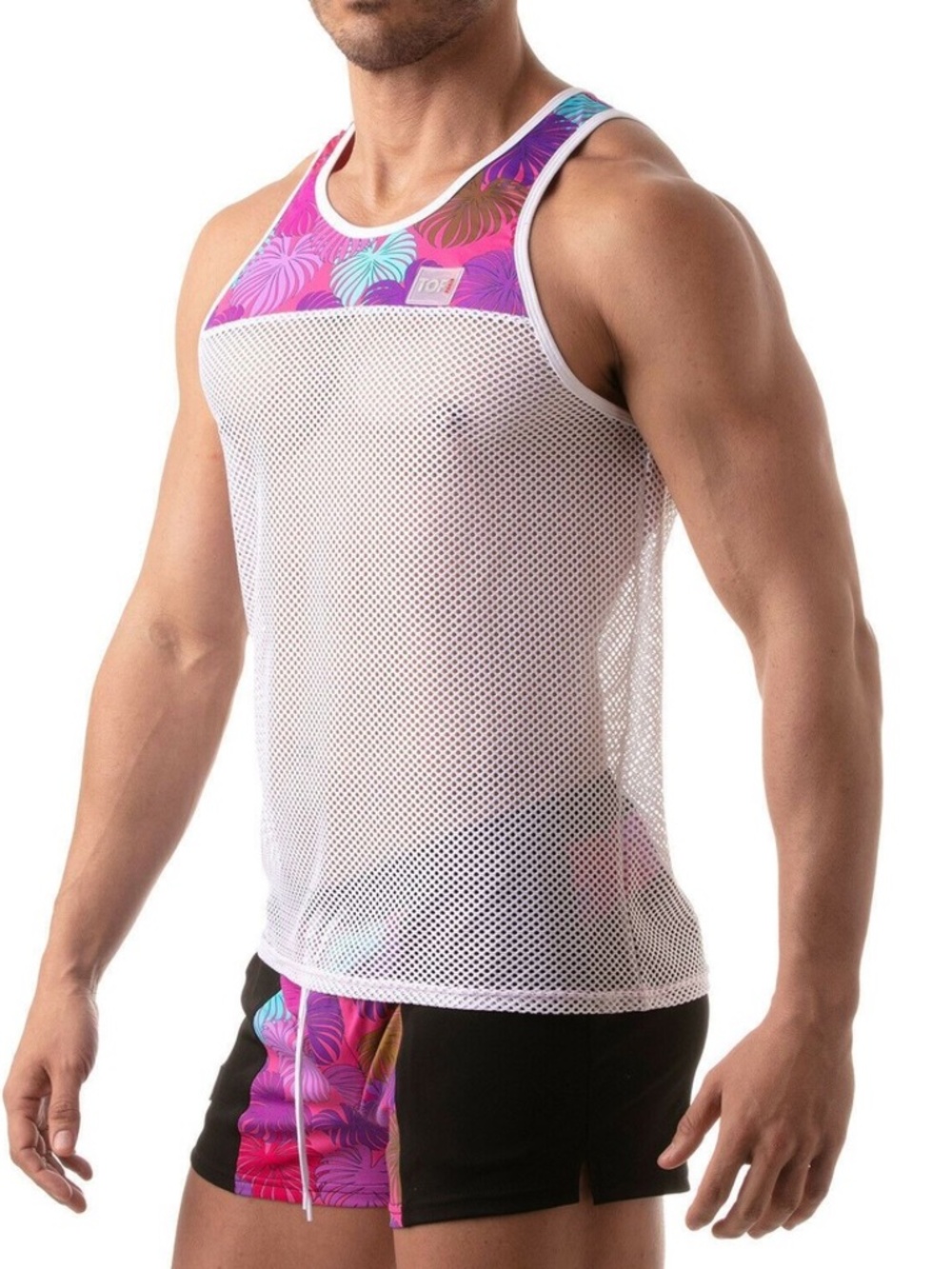 TOF Paris Mesh Tank Top Large 40-42" chest Gently worn 86% polyamide/14% elastan - Picture 3 of 8